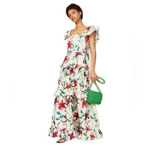 La DoubleJ Lilly Floral Print Scarlett Maxi Dress US XS